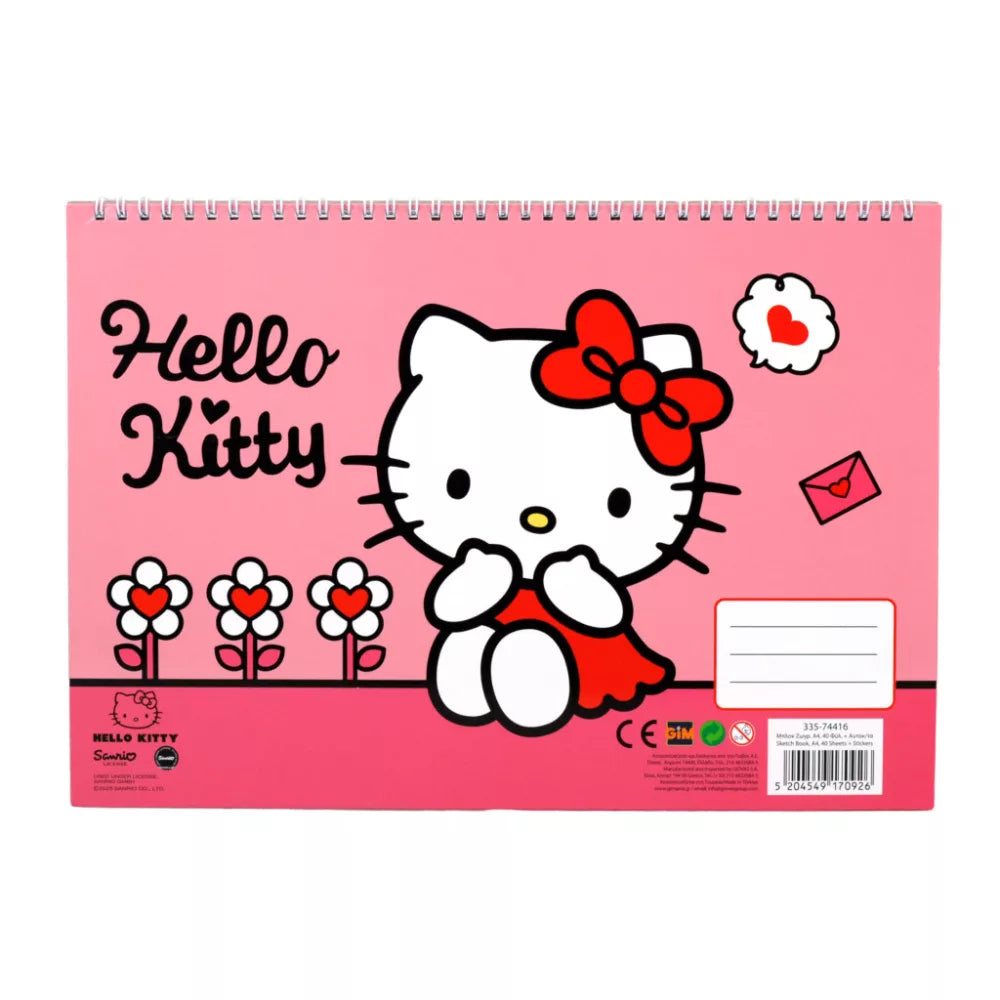 Carnet de croquis à spirale A/4 Hello Kitty