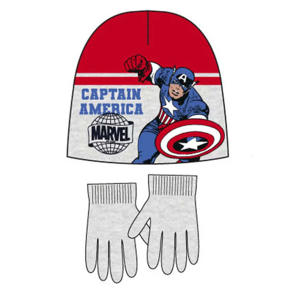 Ensemble bonnet + gants enfant Avengers Captain America 52 cm