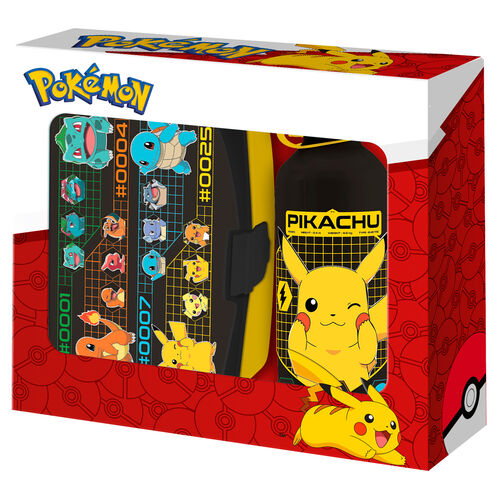 Boite à sandwich en aluminium Pokémon + gourde 500ml