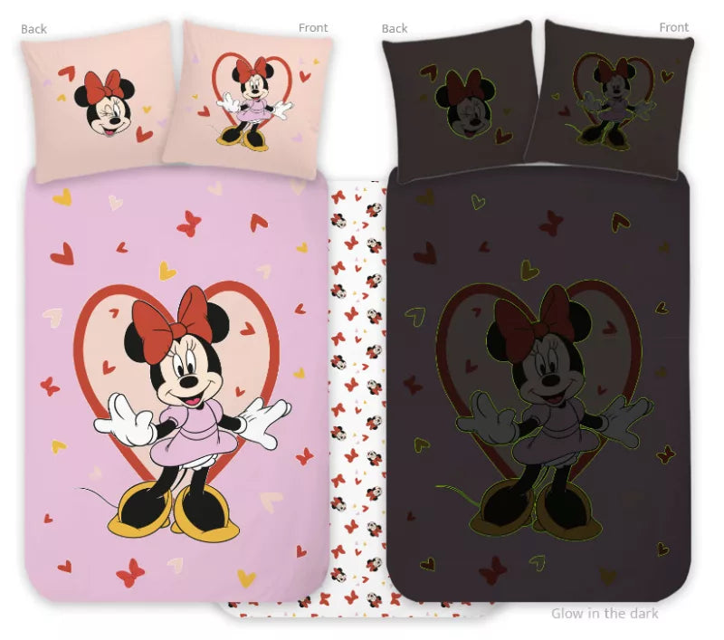 Parure de lit bébé phosphorescente Minnie