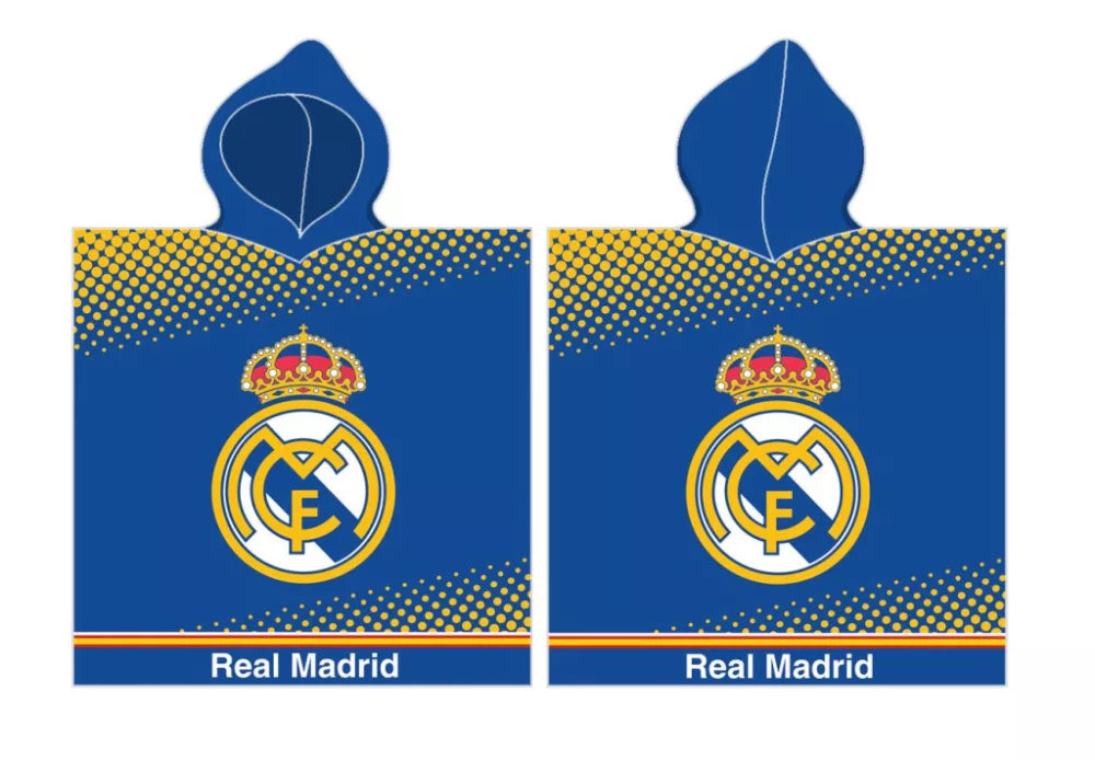 Poncho serviette de plage bleu Real Madrid