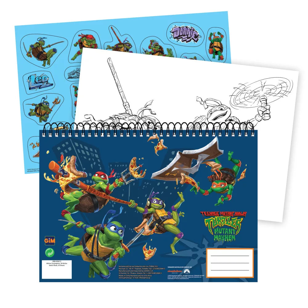 Carnet de croquis à spirale A/4 Tortues Ninja