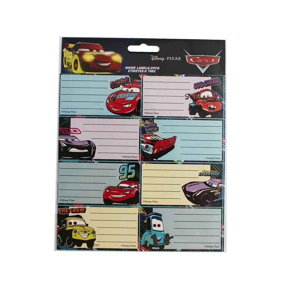 Lot de 16 étiquettes Cars