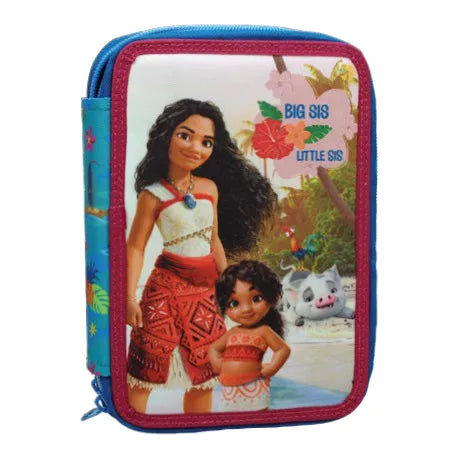 Trousse à crayons remplie Vaïana 2 niveaux