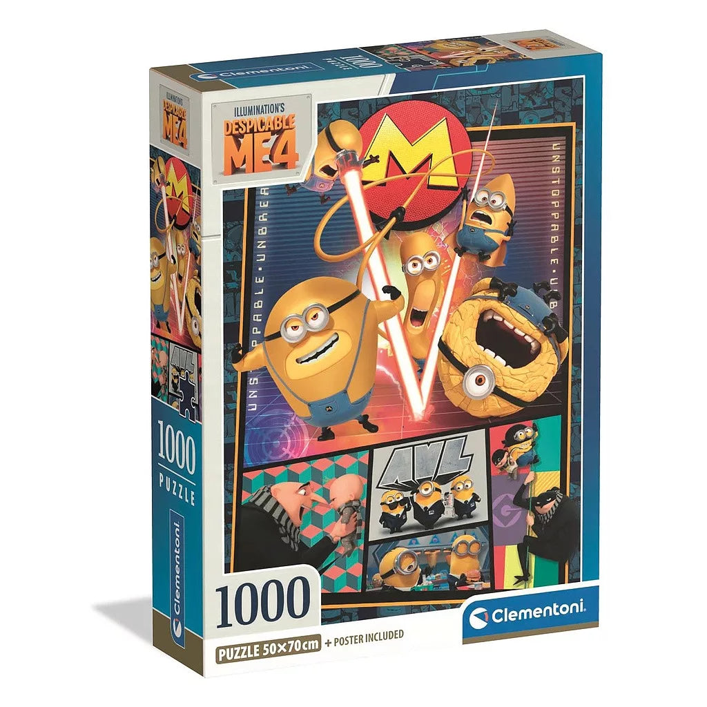 Puzzle compact Minions 1000 pièces + poster inclus Clementoni