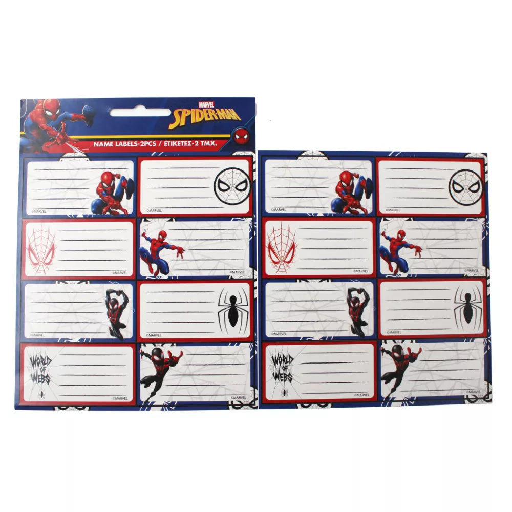 Lot de 16 étiquettes Spiderman
