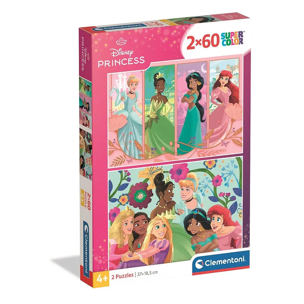 Puzzle 2x60 pièces Princesses Disney Clementoni