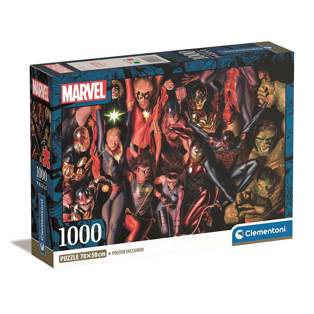 Puzzle compact Avengers Marvel 1000 pièces + poster inclus Clementoni
