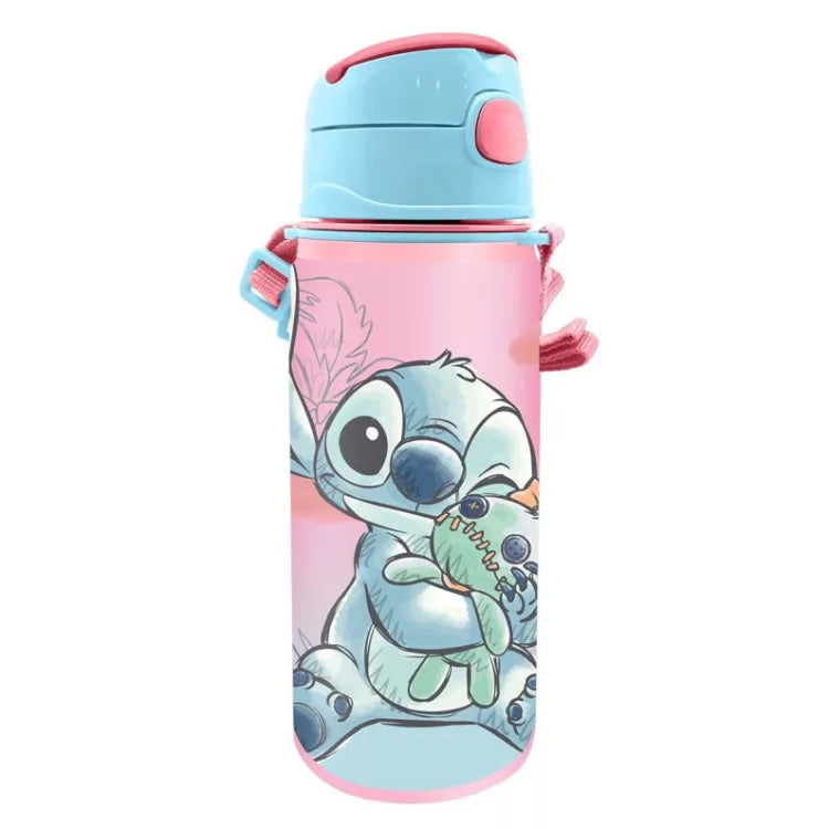 Bouteille en aluminium Stitch avec paille 600 ml