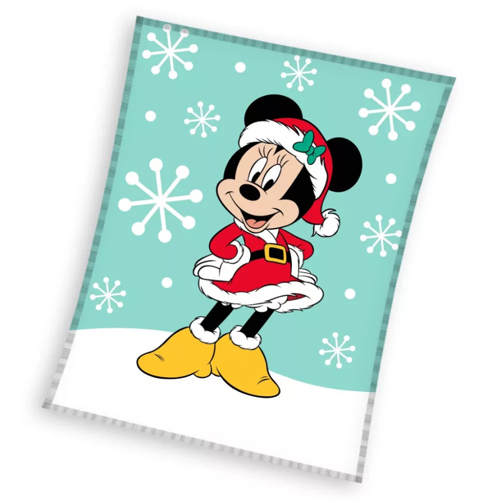Couverture polaire Minnie Édition Noël 130x160cm