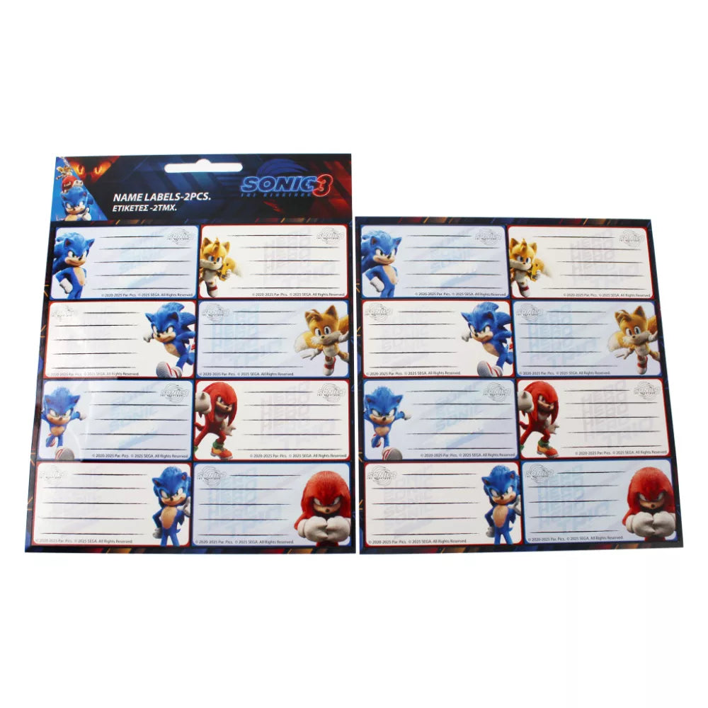 Lot de 16 étiquettes Sonic