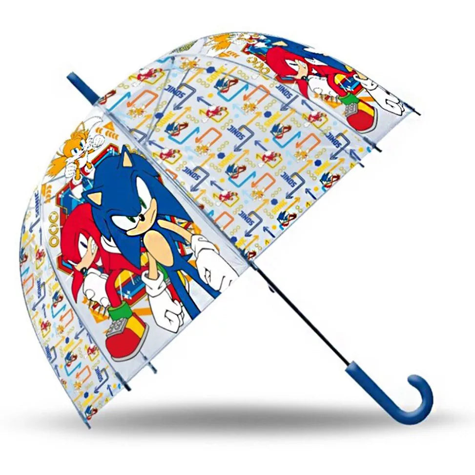 Parapluie semi-automatique transparent Sonic pour enfants Ø70 cm
