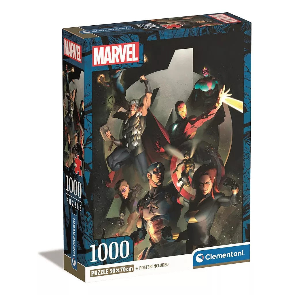 Puzzle compact Avengers 1000 pièces + poster inclus Clementoni