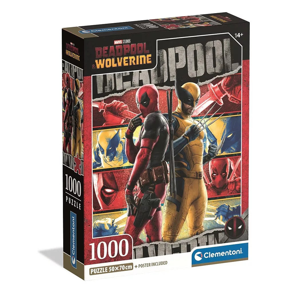 Deadpool Wolverine et puzzle compact 1000 pièces + poster inclus Clementoni