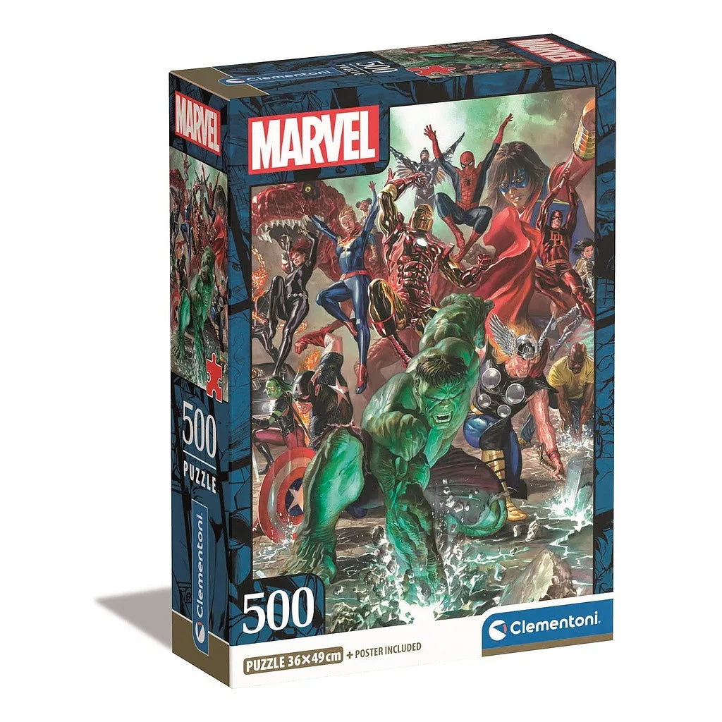 Puzzle compact Avengers 500 pièces + poster inclus Clementoni