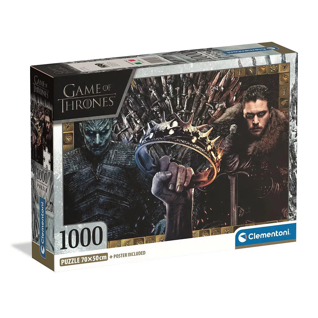 Puzzle compact 1000 pièces + Poster inclus Game of Thrones Glace et Feu Clementoni