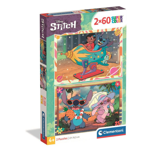 Puzzle Disney Lilo et Stitch Vacances Galactiques 2x60 pièces Clementoni