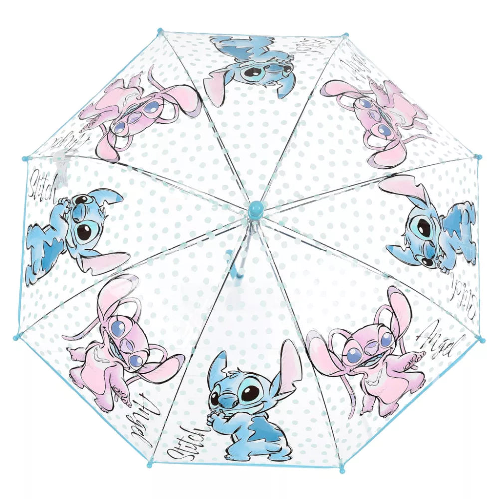 Parapluie transparent pour enfant Stitch et Angel Ø72 cm
