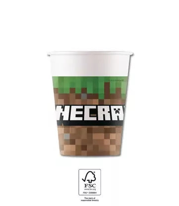Lot de 8 gobelets en carton Minecraft de 200ml