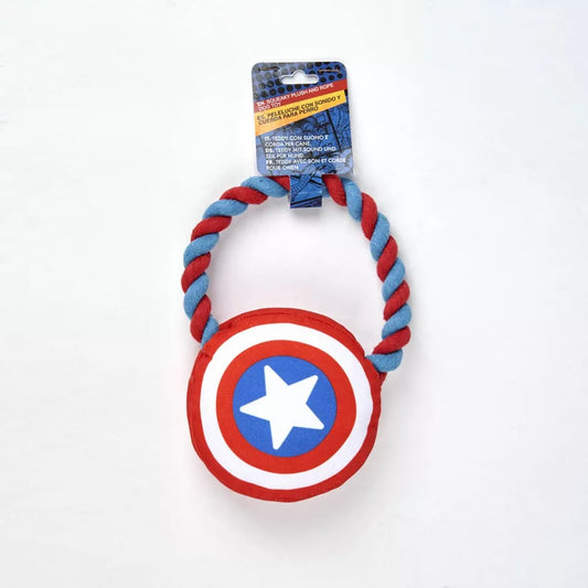 Jouet couineur en peluche et corde pour chien Avengers