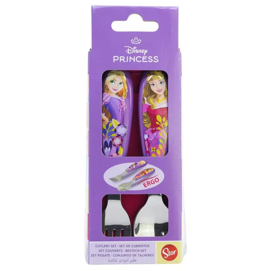 Ensemble de couverts ergonomiques en métal Princesses  - 2 pièces