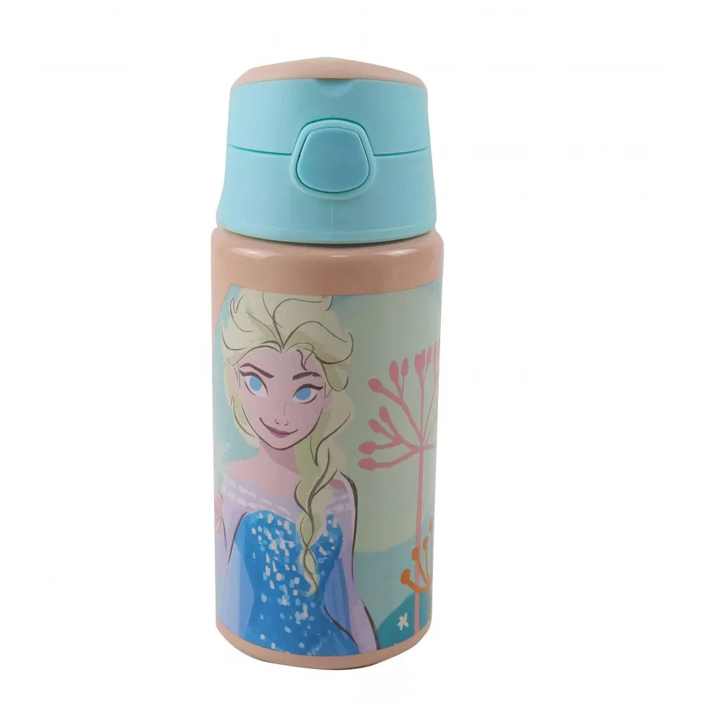 Bouteille aluminium avec paille Reine des neiges 500ml