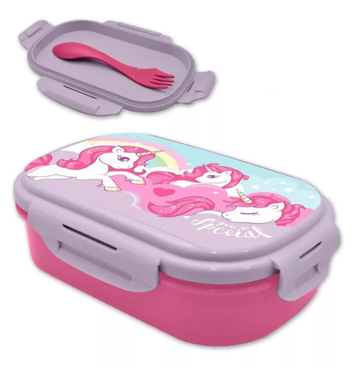 Coffret lunch spécial Licorne + ensemble de couverts