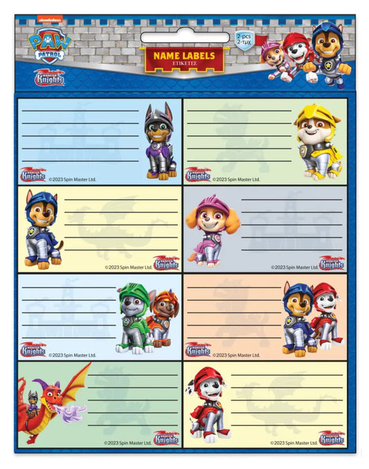 Lot de 16 étiquettes Pat Patrouille