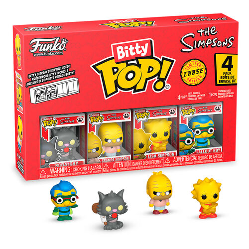 Coffret 4 figurines Bitty POP Les Simpson Scratchy