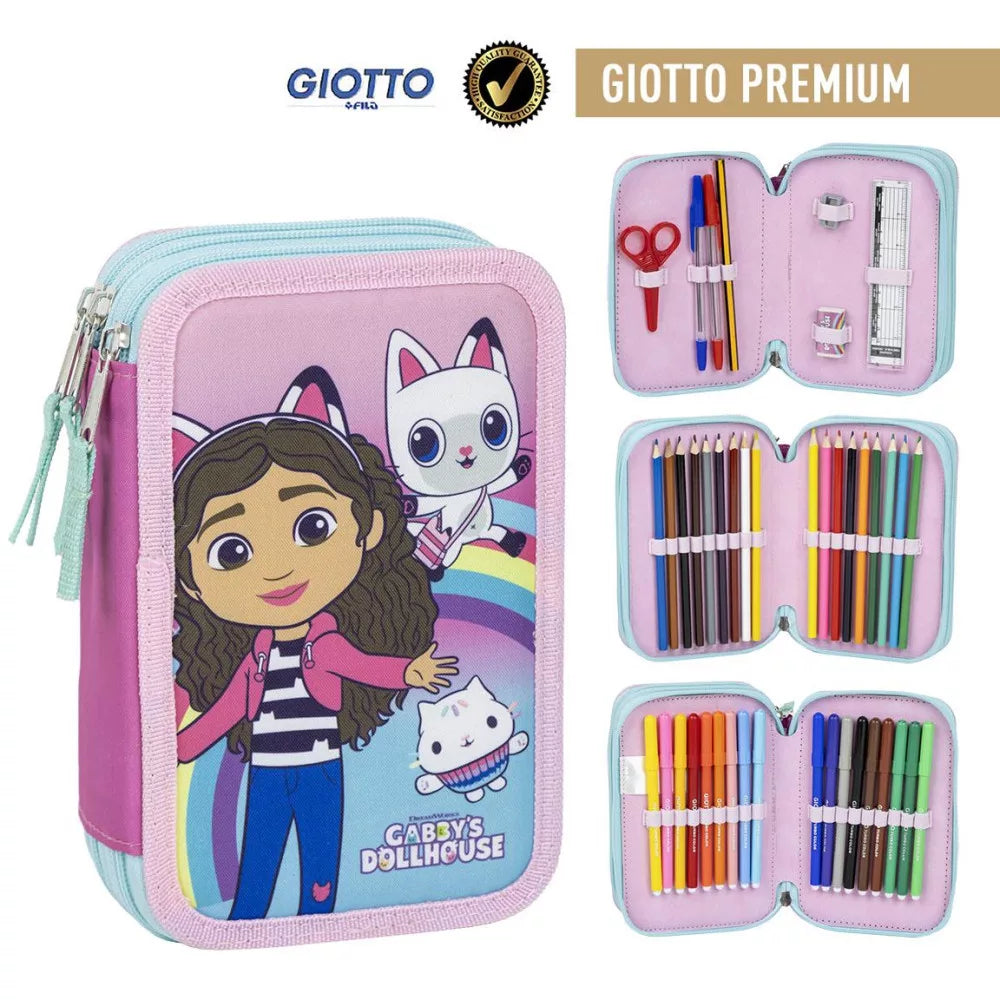 Trousse à crayons remplie Gabby 3 niveaux