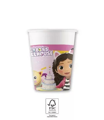 Lot de 8 gobelets en carton Gabby de 200ml