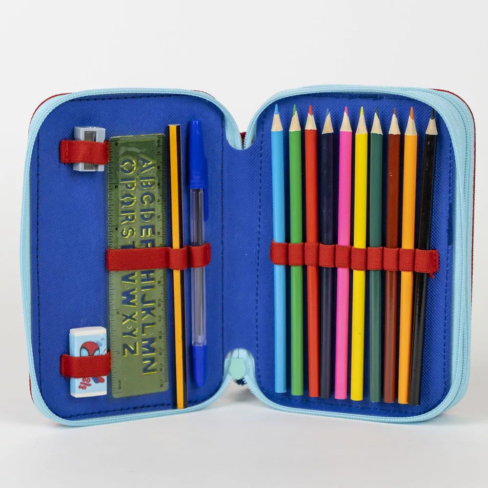 Trousse à crayons remplie Spidey 2 niveaux