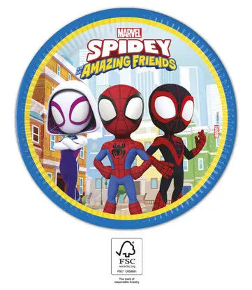 Assiettes en carton Spidey 23cm