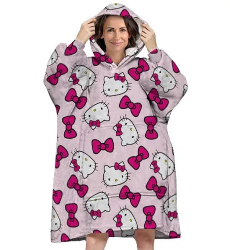 Couverture polaire en peluche pour adulte Hello Kitty