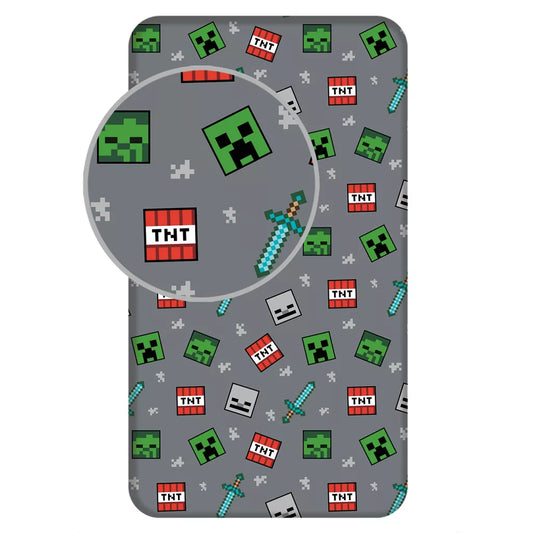 Draps-housse 1 personne Minecraft