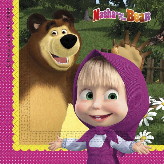 Serviettes en papier Masha et Mishka 20 pièces