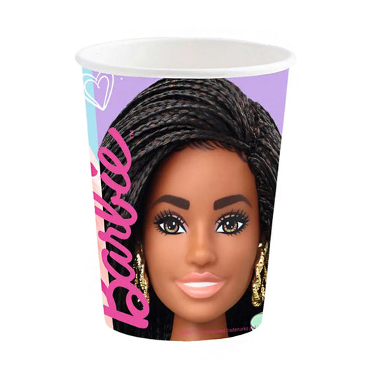 Lot de 8 gobelets en carton Barbie de 237ml