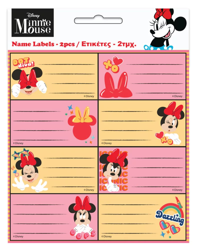 Lot de 16 étiquettes Minnie