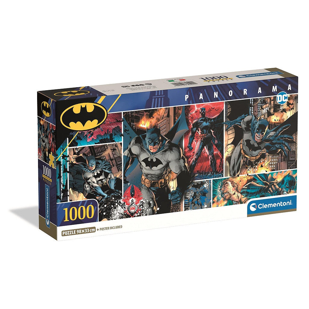 Puzzle compact panoramique Batman 1000 pièces + poster inclus Clementoni