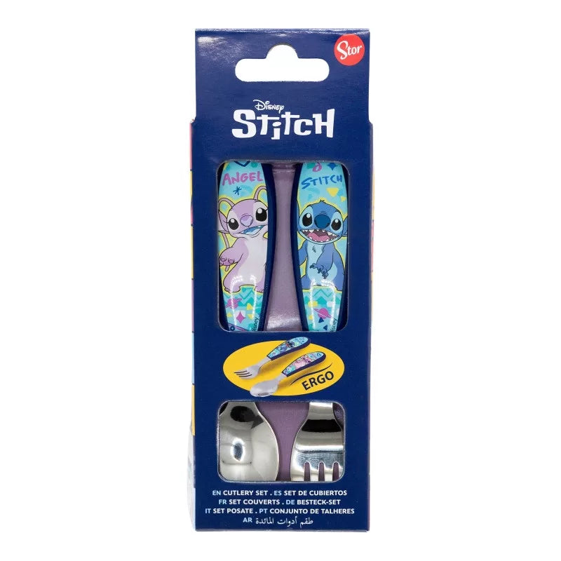 Ensemble de couverts ergonomiques en métal Stitch - 2 pièces