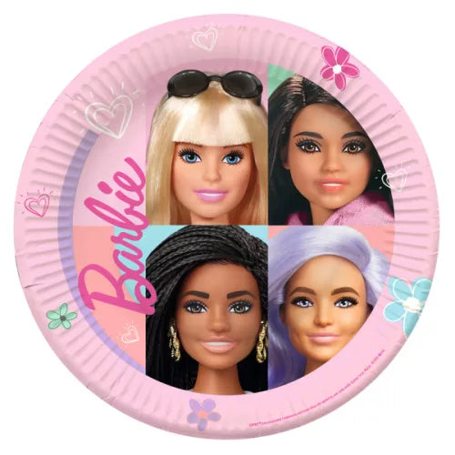Assiettes en carton Barbie 23cm