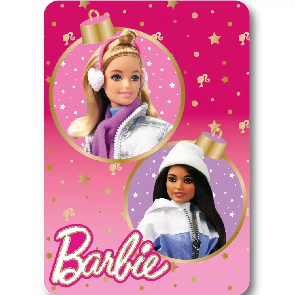 Couverture polaire Barbie Hiver Noël 100x140cm