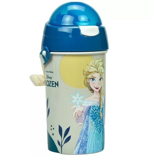 Gourde en plastique avec paille Reine des neiges 500ml