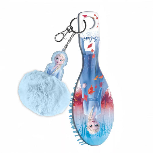 Mini brosse à cheveux Reine des neige + Pompom