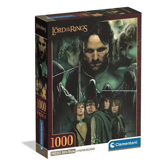 Le Seigneur des Anneaux Aragorn & Hobbits Puzzle compact 1000 pièces + Poster Clementoni