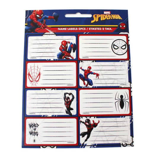 Lot de 16 étiquettes Spiderman