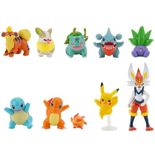 Coffret de 10 figurines Pokémon prêtes au combat