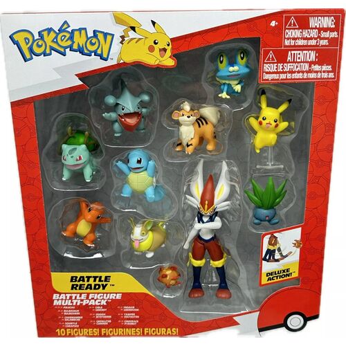Coffret de 10 figurines Pokémon prêtes au combat