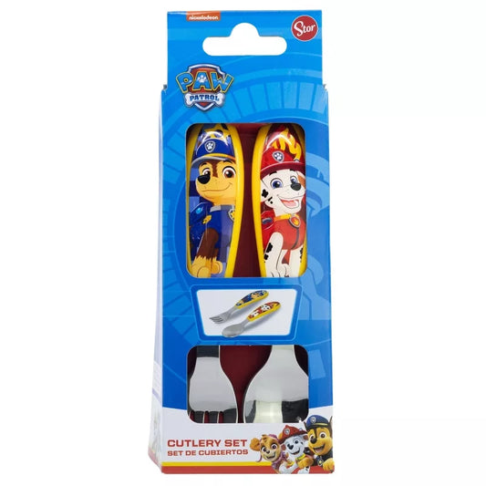 Ensemble de couverts ergonomiques en métal Pat Patrouille - 2 pièces