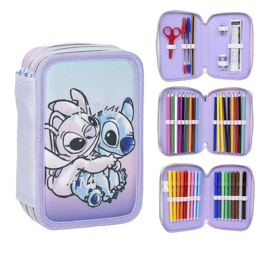Trousse à crayons remplie à 3 niveaux Stitch